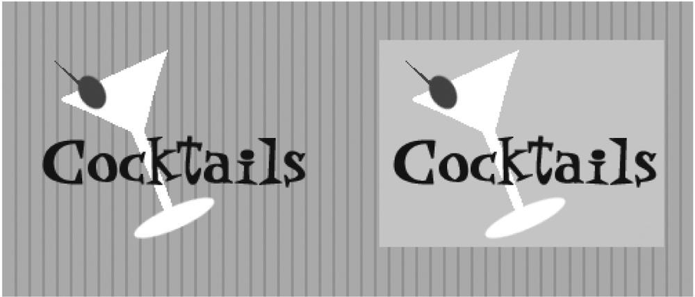 The same GIF image with transparency (left) and without (right)