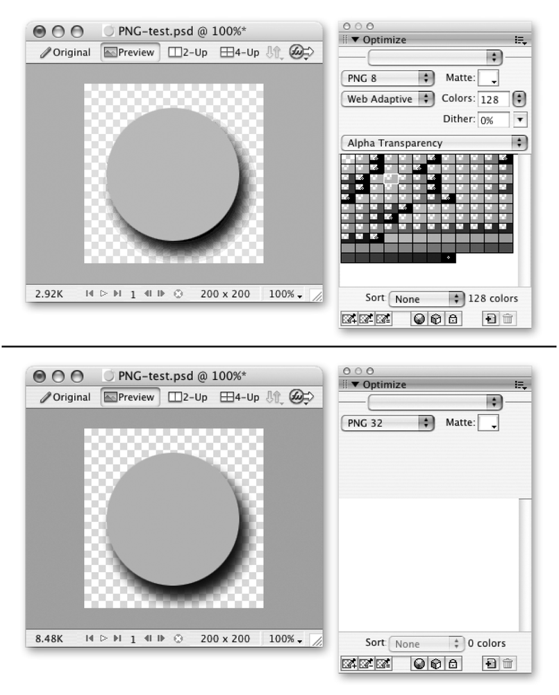 PNG transparency options in Fireworks