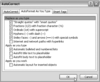 Uncheck the “AutoFit body text to placeholder” and “AutoFit title text to placeholder” boxes to prevent your text from shrinking.