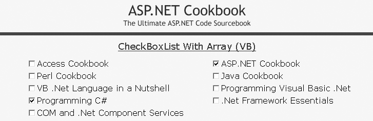 2.5. Displaying an Array as a Group of Checkboxes - ASP.NET 2.0 ...