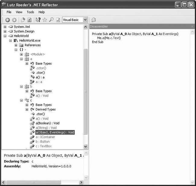 Obfuscated assembly as disassembled by Reflector