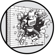 A chapter opening image, taken from the front cover. Shows a robot exploding out of a spreadsheet, with empty cells flying out from around the area of impact.