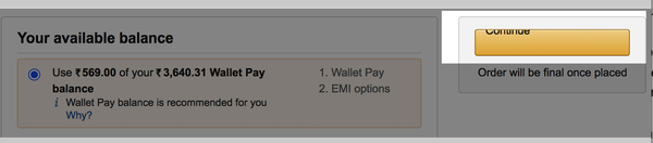 A payment interface with a cropped Continue button, illustrating poor visual design impacting user trust.
