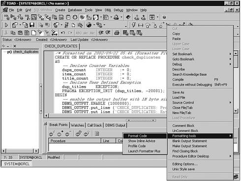Using Formatter Plus for PL/SQL - TOAD® Handbook [Book]
