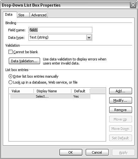 The Drop-Down List Box Control - Microsoft® Office InfoPath™ 2003 Kick ...