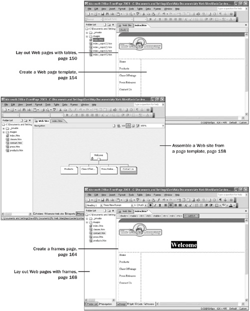 6. Changing Web Page Layout - Microsoft® Office FrontPage® 2003 Step by ...