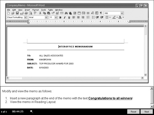 The Exam Interface and Controls