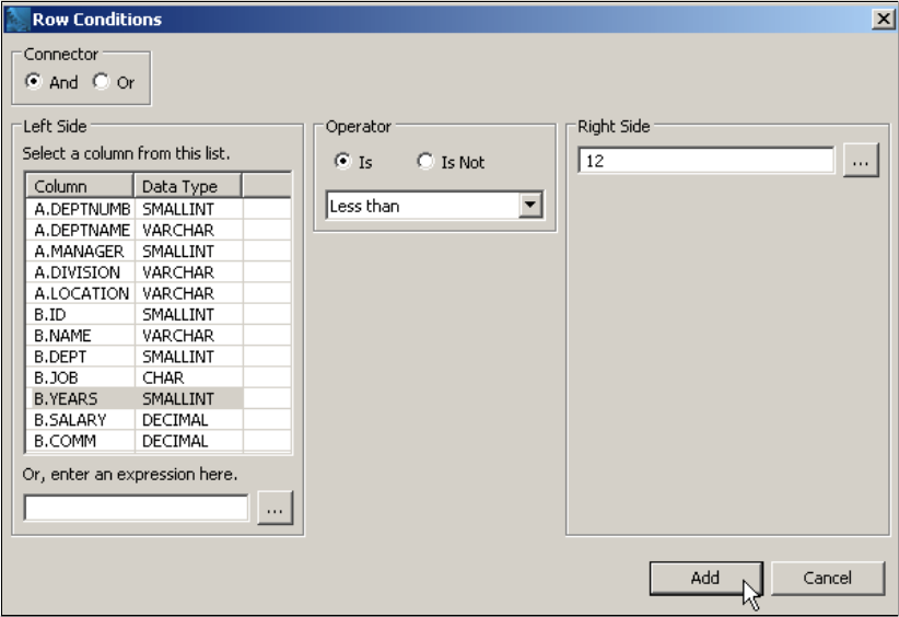 Developing queries using the SQL view - Complete Analytics with IBM DB2 ...