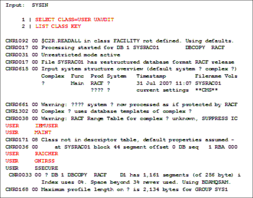 Personalized reports for RACF users with special and operations ...