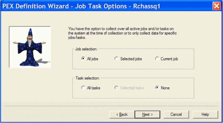 Create PEX Definition Job Task Options - Application and Program ...