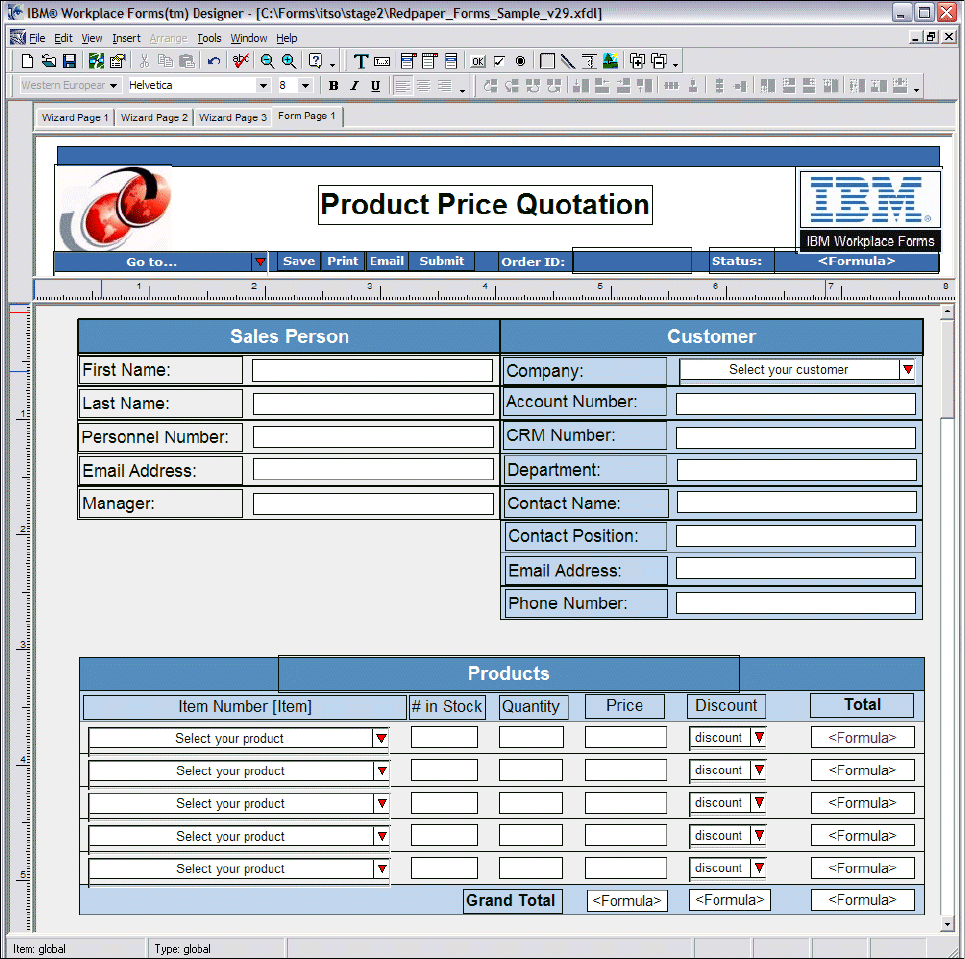 Adding input items to the traditional form - IBM Workplace Forms: Guide ...