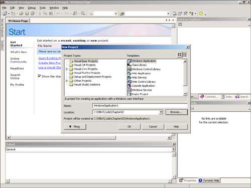 Creating a New Project - Visual Basic® .NET by Example [Book]