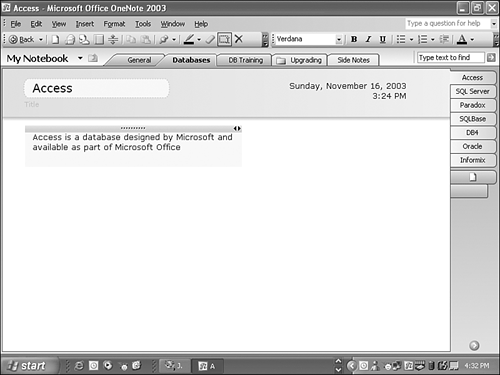 Onenote 2003 Working with Pages - Absolute Beginner's Guide to Microsoft® Office ...