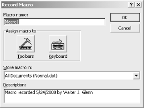 Word Macros - Word 2000 in a Nutshell [Book]