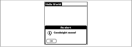 Dialog shown after tapping the button