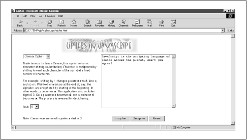 The cipher interface