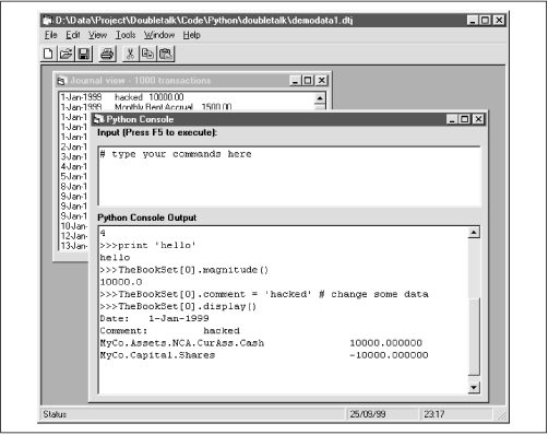 A crude Python console