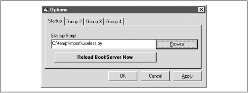 Specifying a startup script from the client