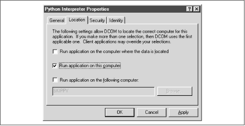 Back to the default DCOM configuration for the object
