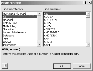 11. Working with Functions - Excel 2000 in a Nutshell [Book]