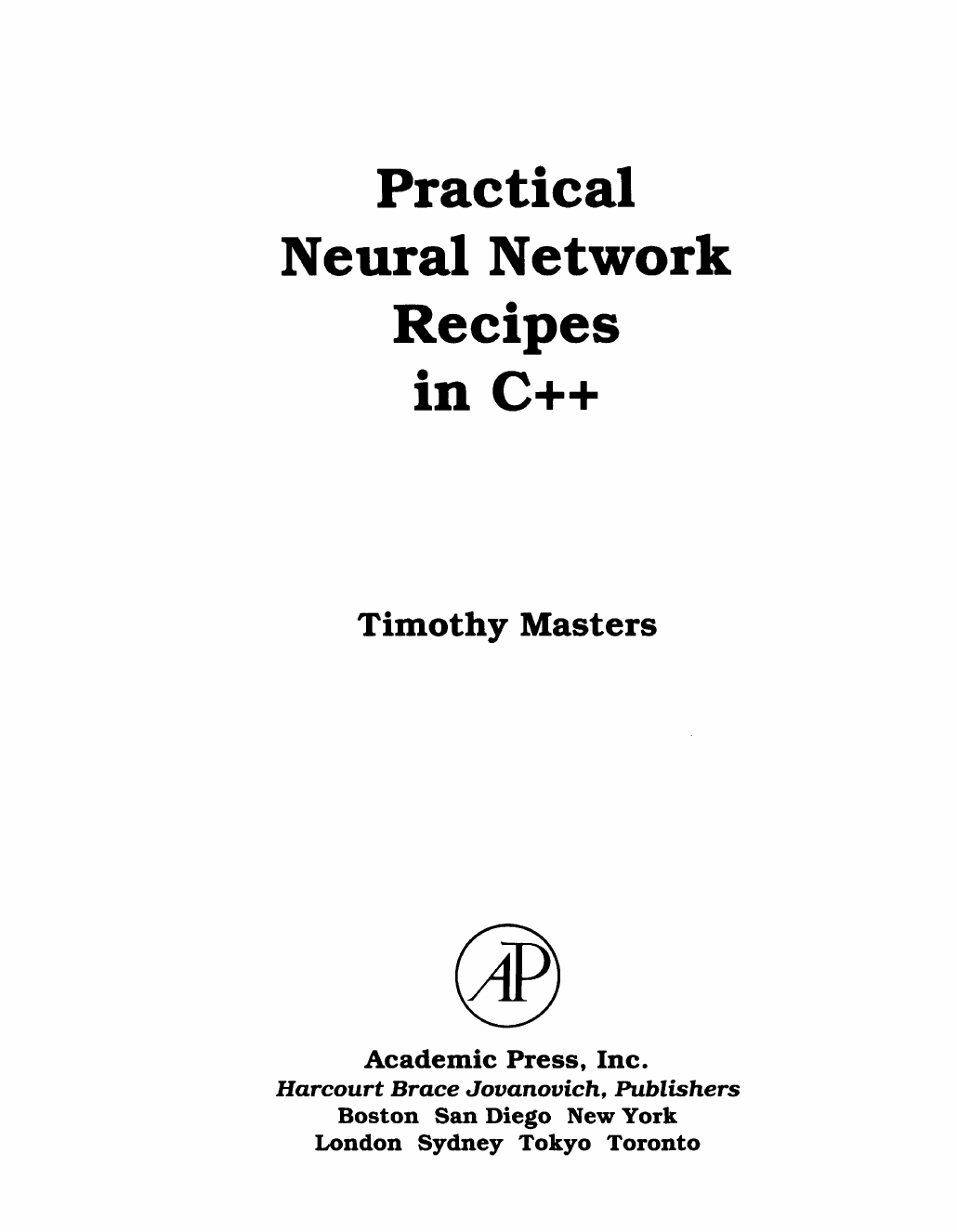 Practical Neural Network Recipes in C++ - Practical Neural Network ...