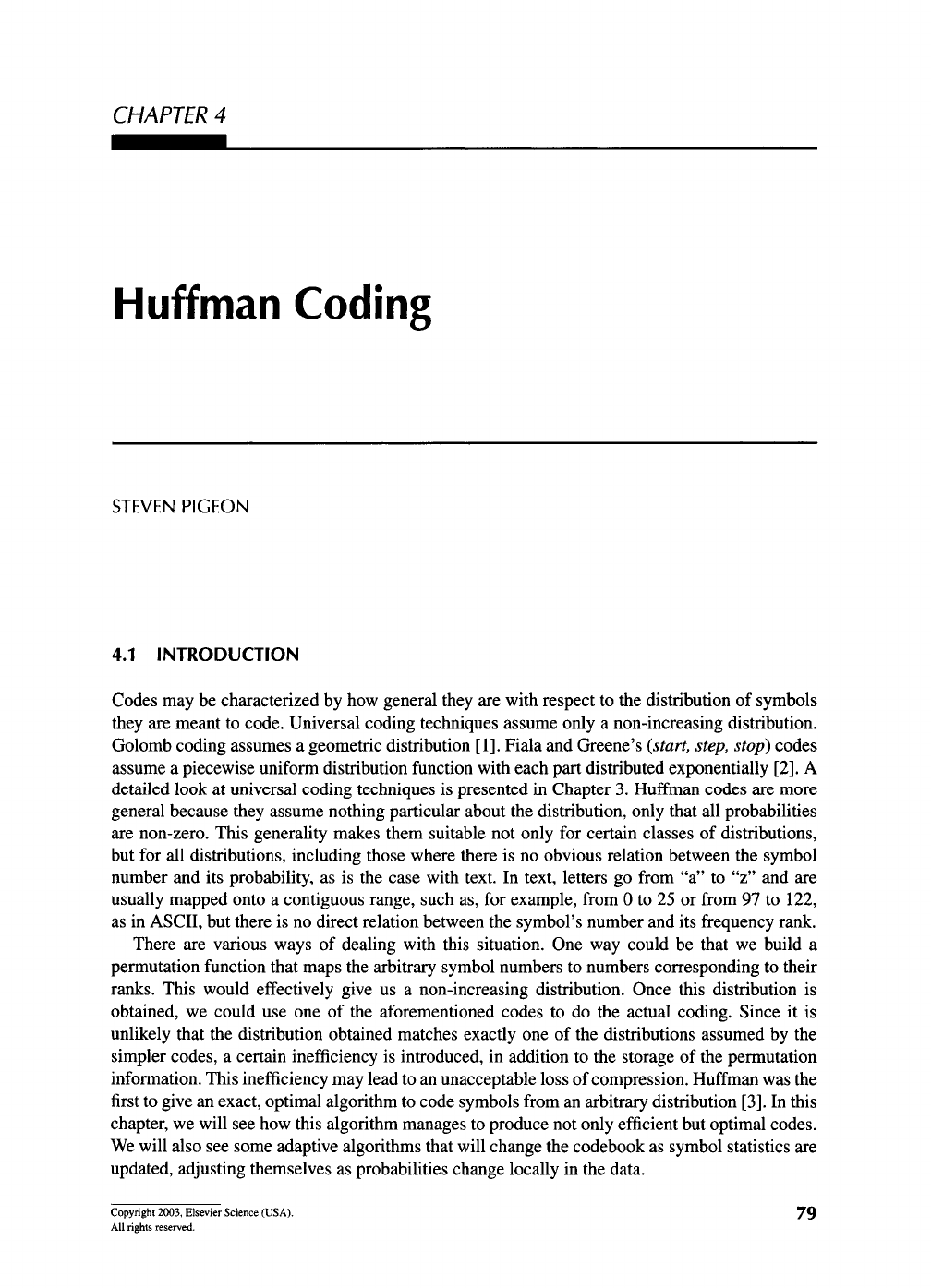 Chapter 4. Huffman Coding - Lossless Compression Handbook [Book]