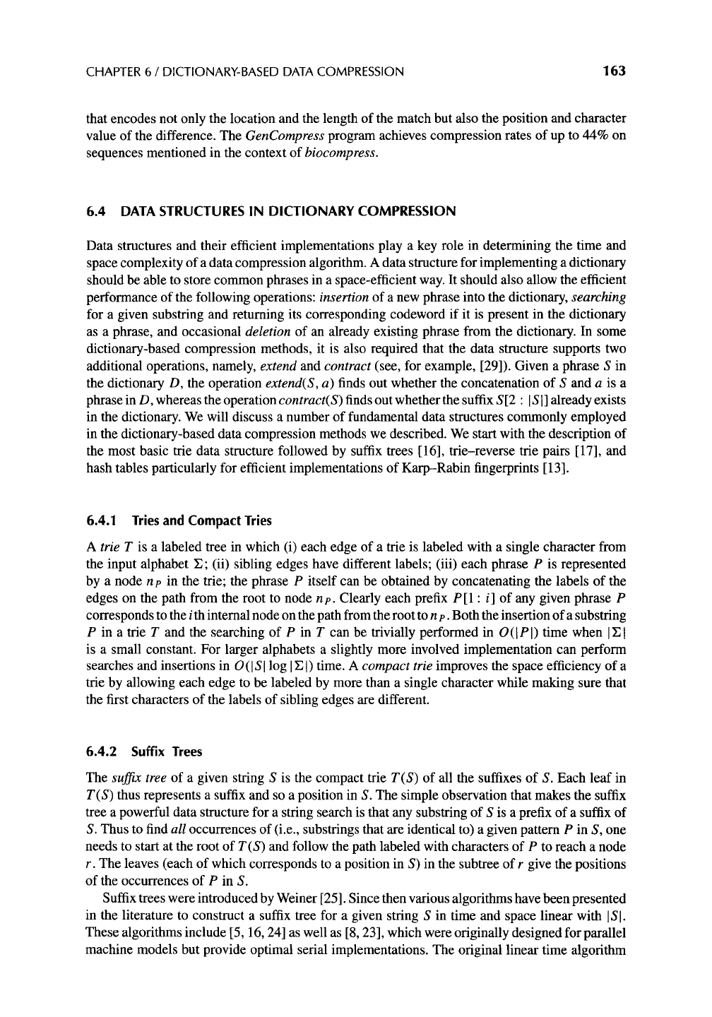 6.4 Data Structures in Dictionary Compression - Lossless Compression ...