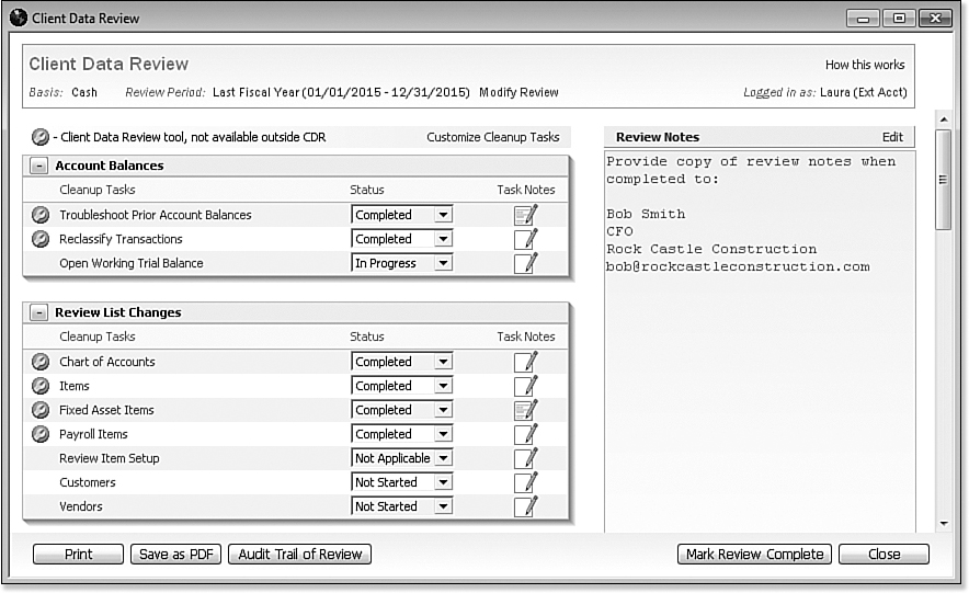 A. Client Data Review - QuickBooks® 2012 In Depth [Book]
