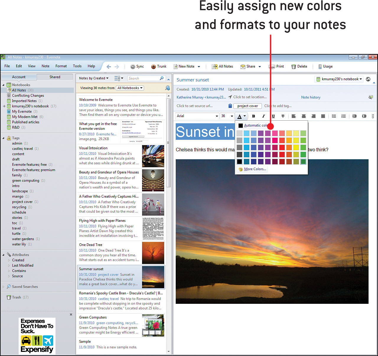 4. Editing and Formatting Notes - My Evernote® [Book]
