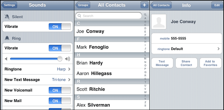 Examples of UITableView