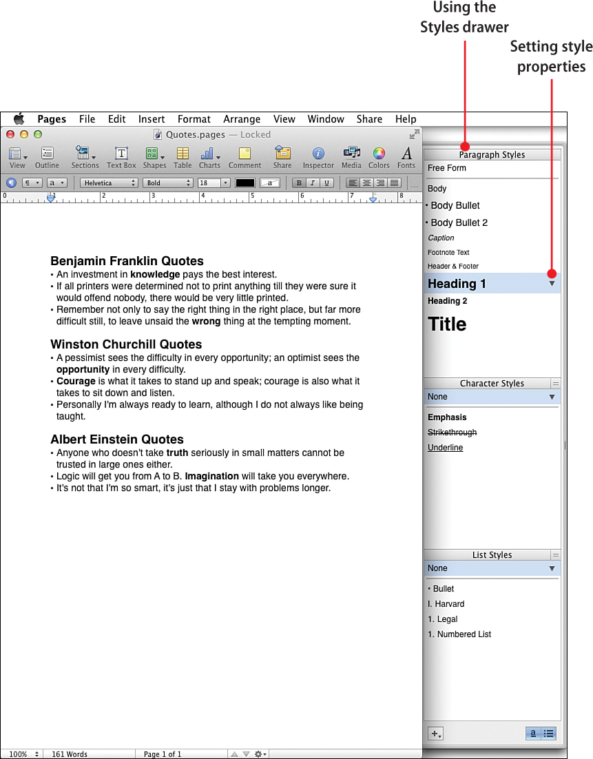 13. Creating and Using Styles - My Pages® (for Mac) [Book]