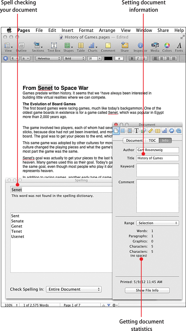 18. Document and Writing Tools - My Pages® (for Mac) [Book]