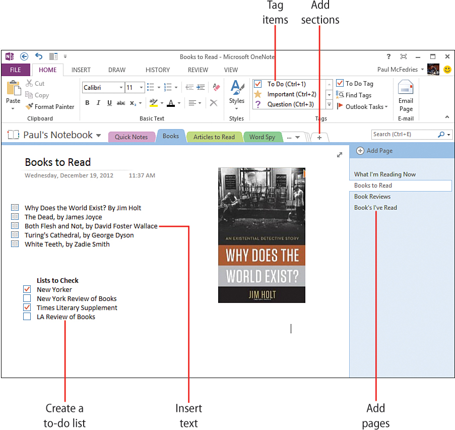 13. Building a OneNote Notebook - My Office 2013 RT [Book]