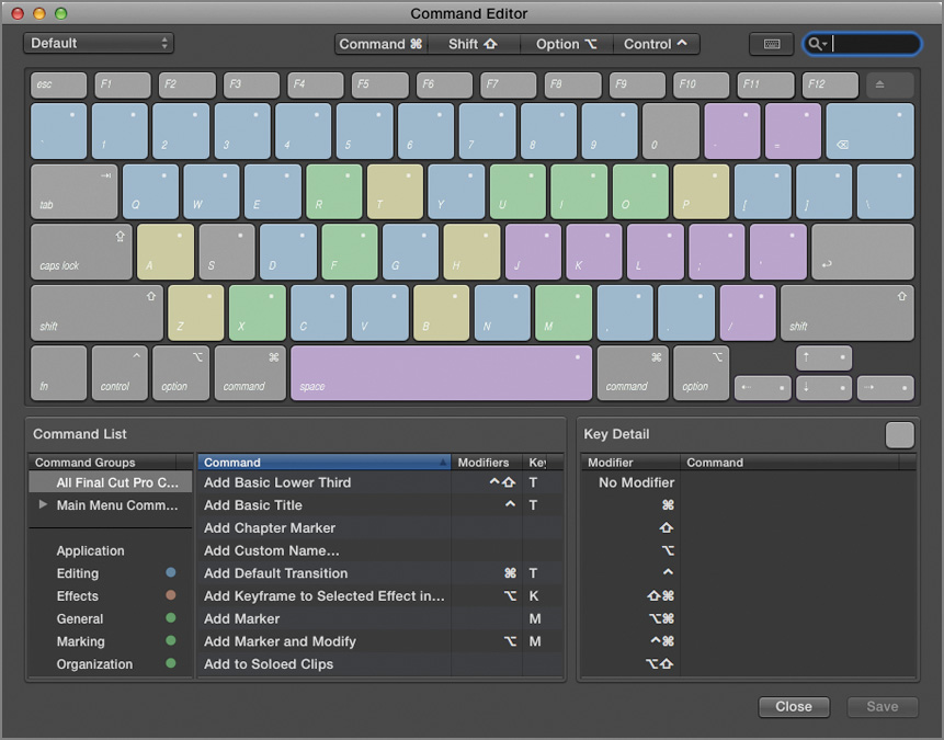 Appendix A. Keyboard Shortcuts - Apple Pro Training Series: Final Cut ...