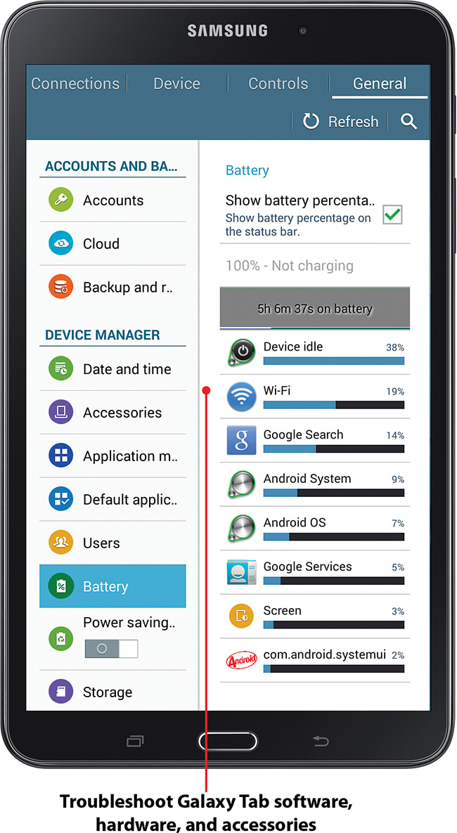 18. Troubleshooting Your Galaxy Tab 4 - My Samsung Galaxy Tab® 4 [Book]