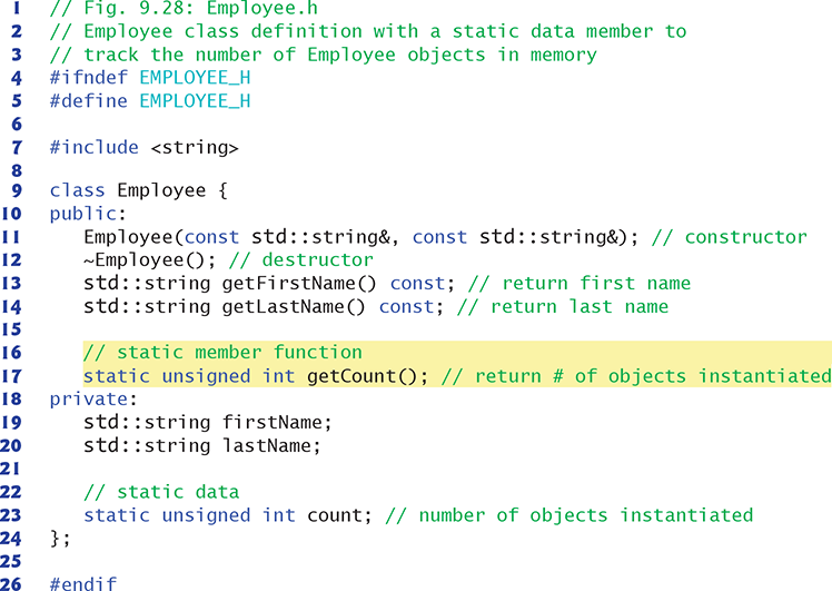 9.15 static Class Members - C++ How to Program, 10/e [Book]