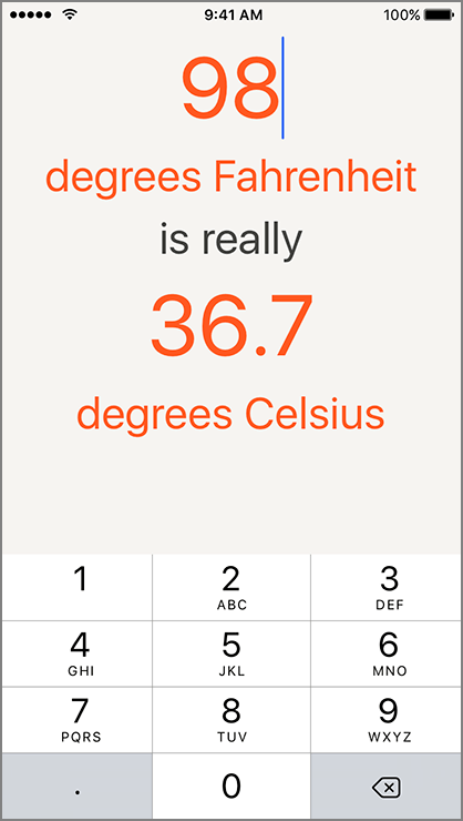 Screenshot of the WorldTrotter app with a UITextField.
