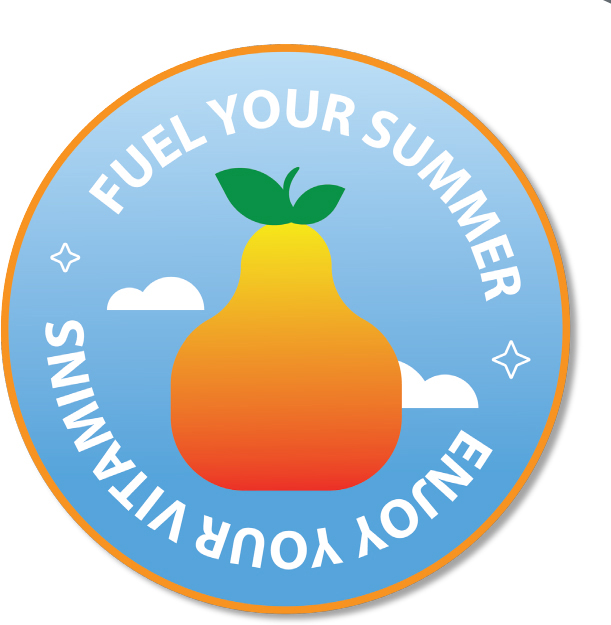 A circular sticker is shown.
