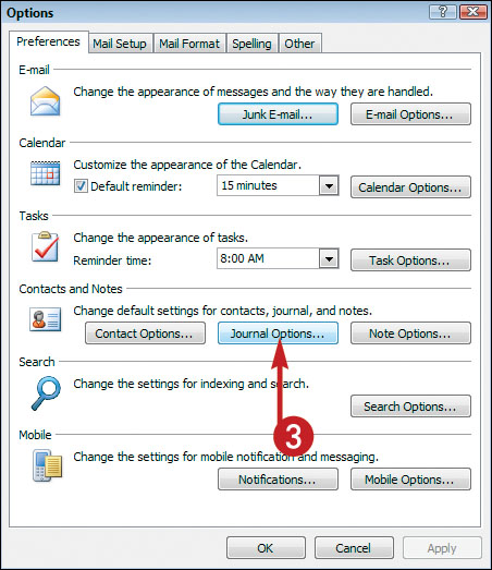 Outlook Journal Examples Record Journal Entries Automatically - Teach Yourself VISUALLY™ Outlook ...