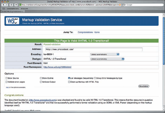 The HTML validator from W3C.