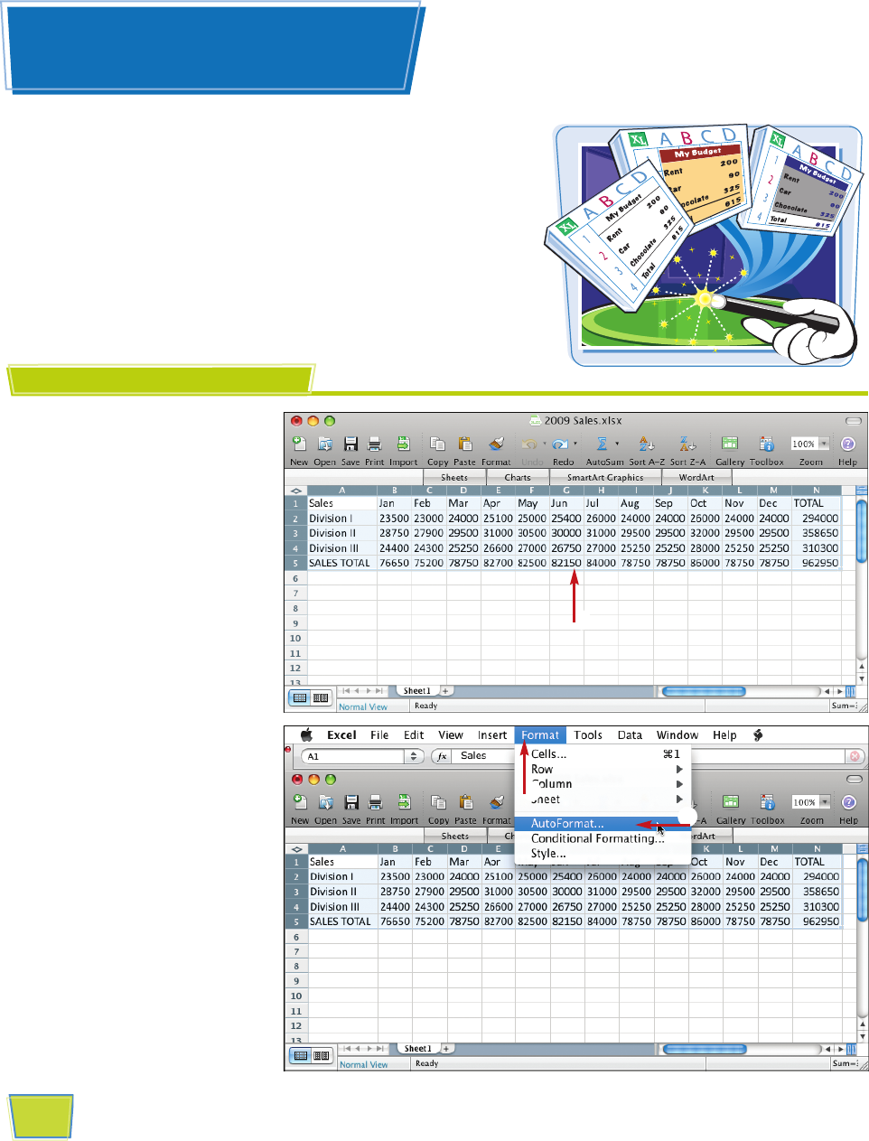 Apply an AutoFormat to a Range - Teach Yourself VISUALLY™ Microsoft ...