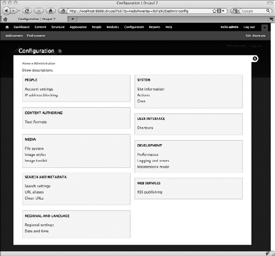 4. Configuring Your Drupal Site - Drupal® 7 Bible [Book]