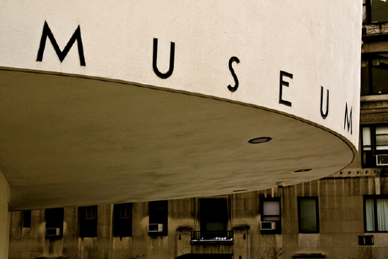 A portion of the facade of the Guggenheim Museum on a cold winter morning (see A on the map). Taken at ISO 200, f/7.1, 1/160 second with a 24–105mm lens.