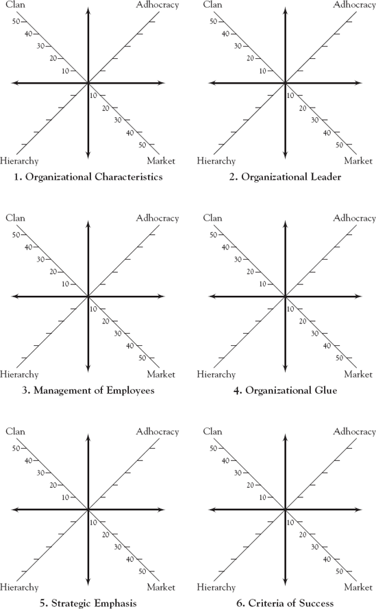 Form for Plotting Profiles for Individual Items on the OCAI