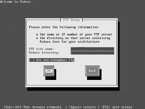 Selecting your FTP installation mirror