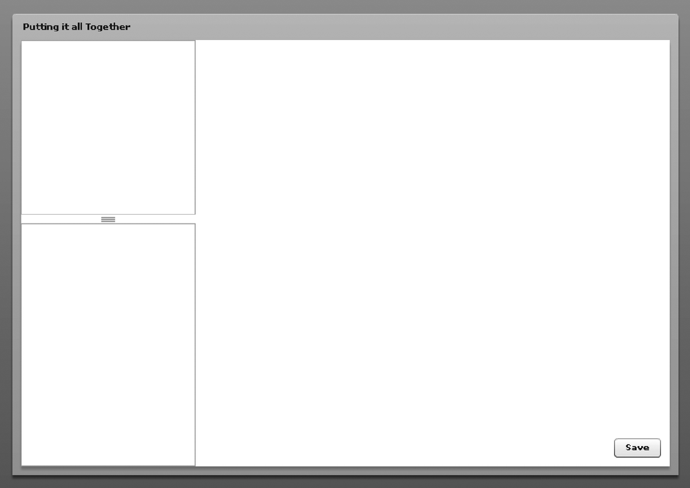 Layout example that contains different nested container types and controls