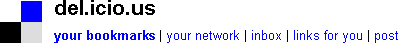 A simple navigation bar on del.icio.us with plain text links