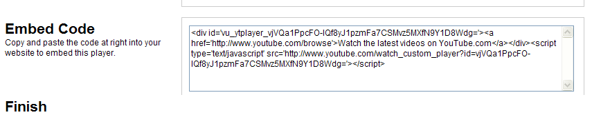 Copy and paste the video unit code into your web pages