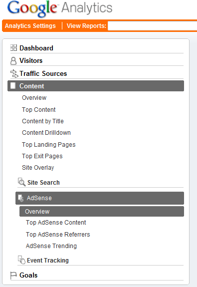 New Google AdSense Content tab is available after linking accounts