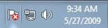 The four icons in the System tray